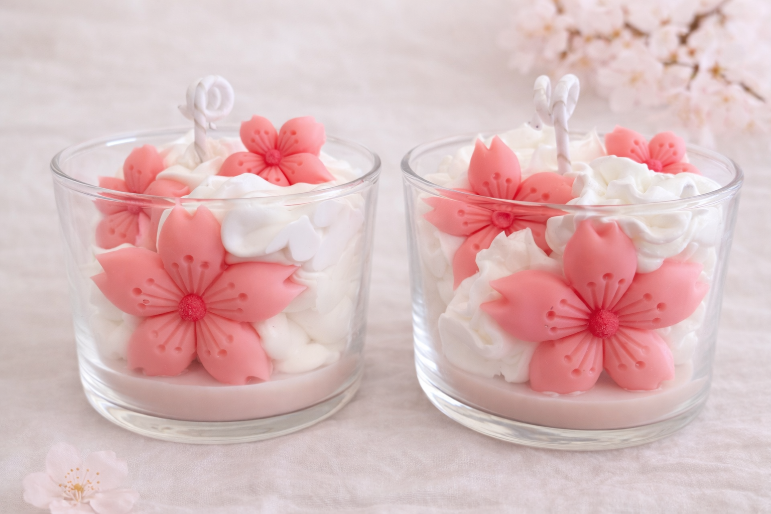 Vela Sakura en flor - Cristal