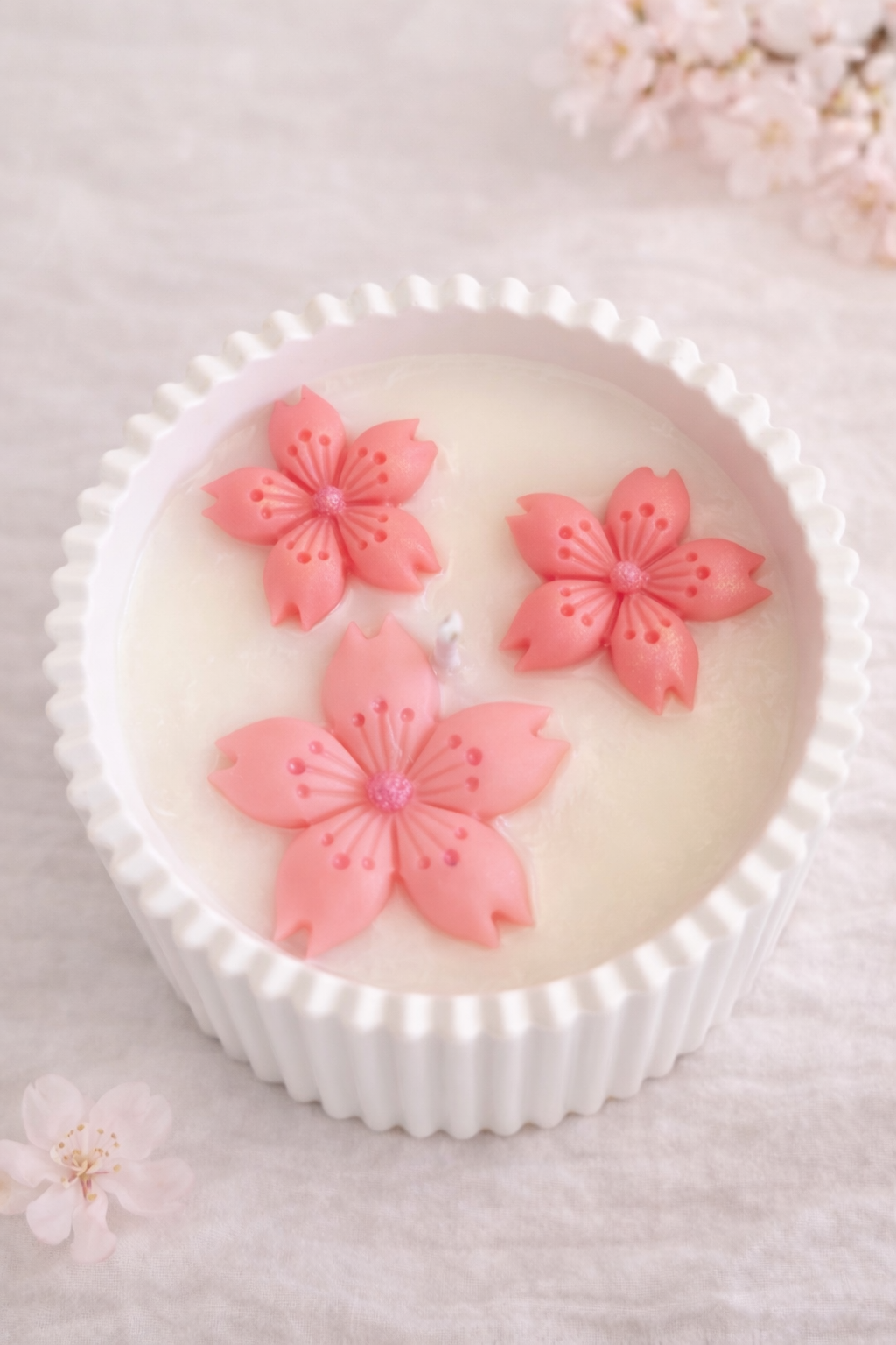 Vela Sakura en flor - Pieza en yeso