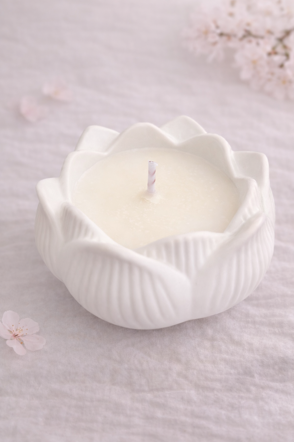 Vela recipiente flor de loto