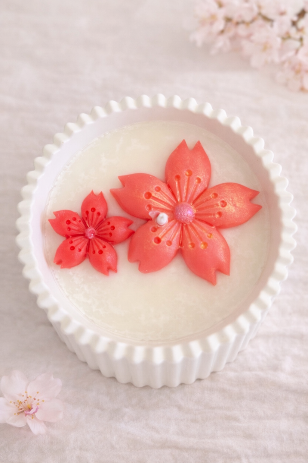 Vela Sakura en flor - Pieza en yeso
