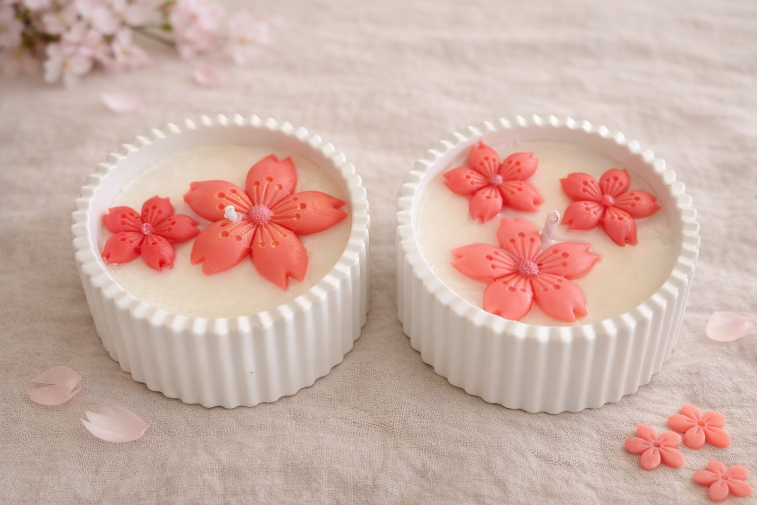 Vela Sakura en flor - Pieza en yeso